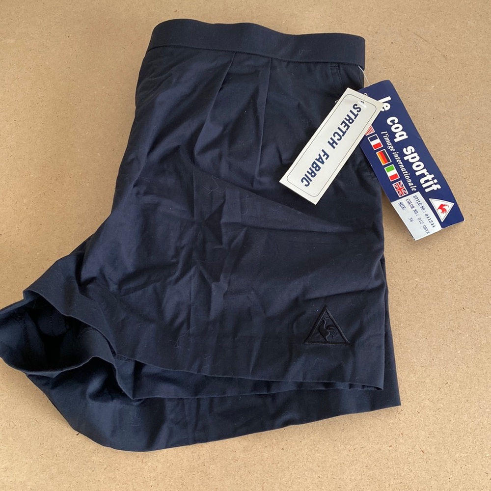 NWT VTG Le coq Sportif Mens Tennis Black Shorts. Size 38.